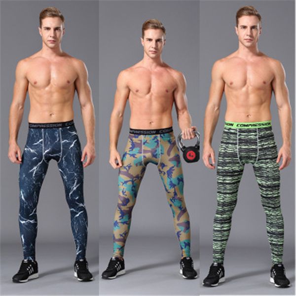 

mens camouflage skinny pants fashion trend hip hop elasticity fitness running long leggings summer male quick dry casual slim sweatpants, Black