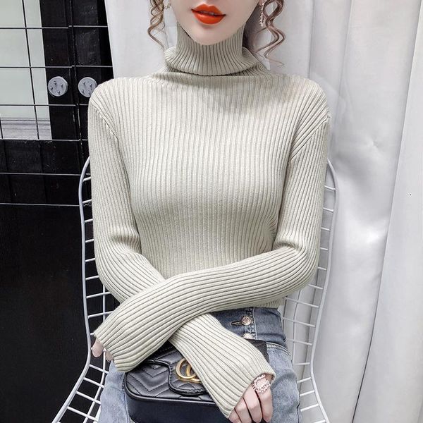 

women's sweaters pullover turtleneck the render heaps pure color unlined upper garment coat of cultivate one's morality female1 7a, White;black