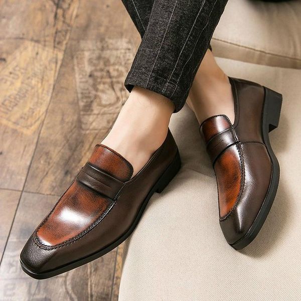 

dress shoes men male man formal plus size mens business driving men's vintage pu leather zapatos de hombres personlizar m0878, Black
