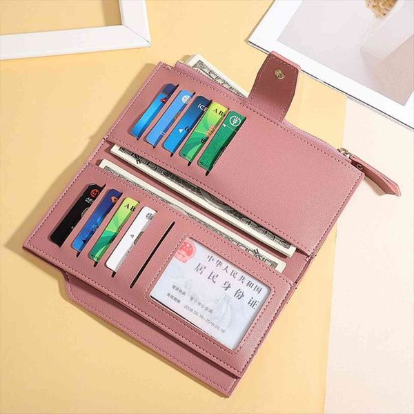 

ladies zipper card holder fashion coin purse soft pu leather multi function tri fold, Red;black