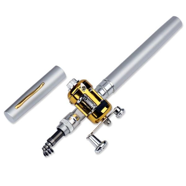 

boat fishing rods rod with reel portable pocket mini pole pen shape folded river lake drum wheel outdoor tools