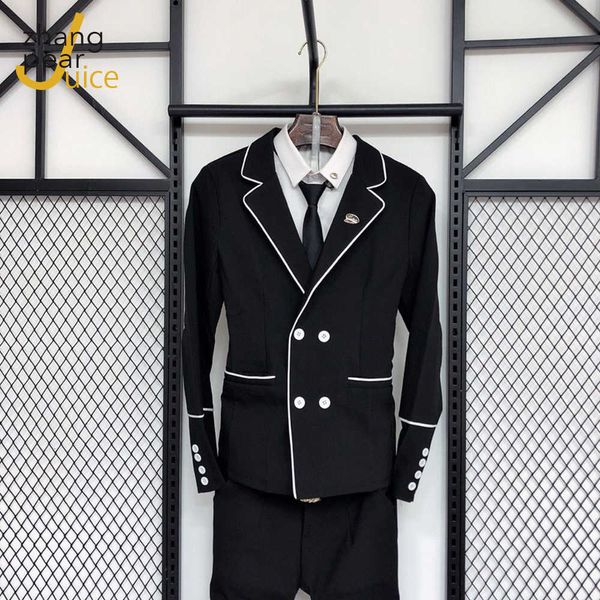 Мужские блейзерные костюмы брюки набор мужчин Slim Fit Prom Dress Black Blazer мужской куртку с брюками двух частей наборы черный х0909