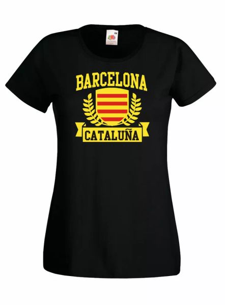 

t-shirt barcelona cataluna j42 _ woman mesh catalonia no spain activism, White;black
