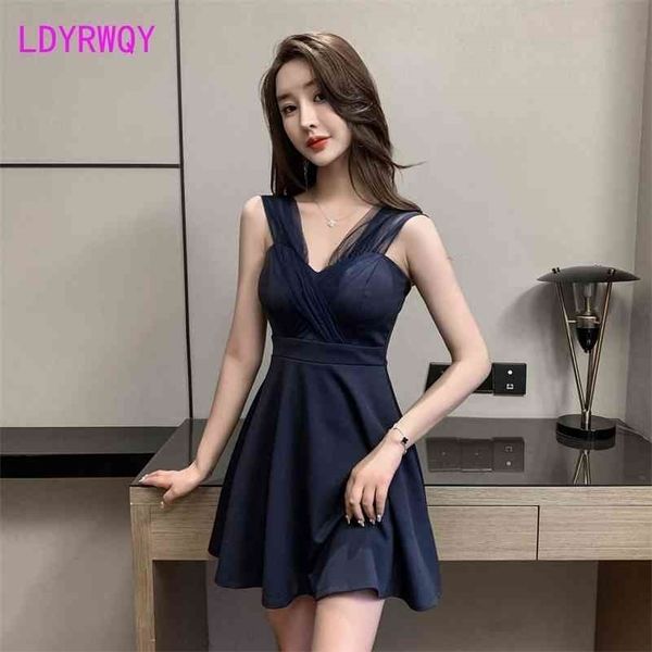 

nightclub women's fashion temperament low cut dress sheath office lady polyester knee-length zippers 210416, Black;gray