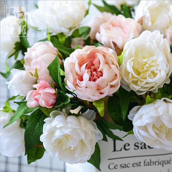 

decorative flowers & wreaths artificial peony silk fake flower for christmas wedding garden decoration fleur artificielle flores room decor