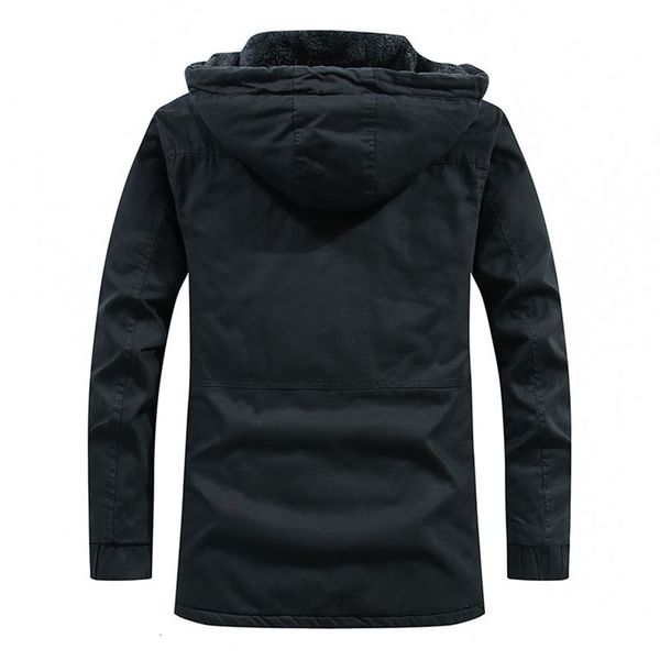 

men's down & parkas winter warm jacket military coat cotton casual thick parka windproof hooded jackets u113, Black