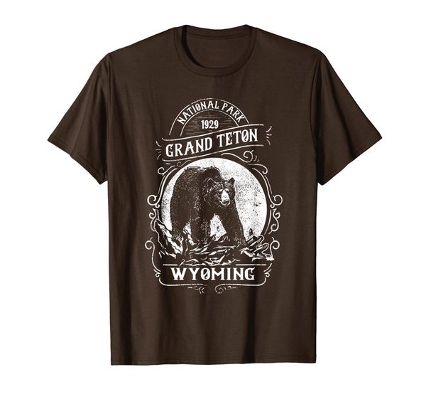 

vintage grand teton national park shirt retro bear wyoming t-shirt, White;black