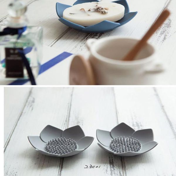 

soap dishes maker lotus shape antislip portable silicones for water tap effects color off pan bathroom accessories