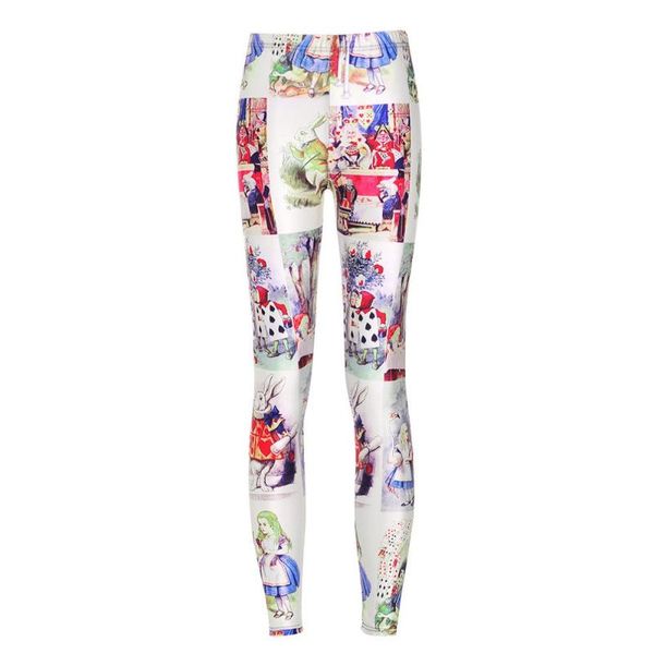 

women's leggings 2021 women cartoon cards guards print slim fit thin elastic polyester cos party pants casual trousers drop, Black