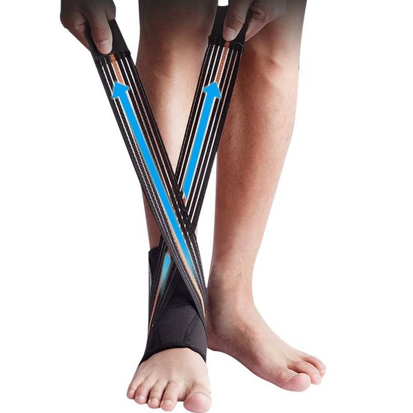 

men women sport ankle fixing support weights braces elastic high protect basketball football strap equipment pressurize, Blue;black