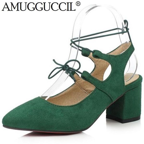

dress shoes plus big size 34-46 red green black lace up fashion mid heel girl female lady womens pumps d1166