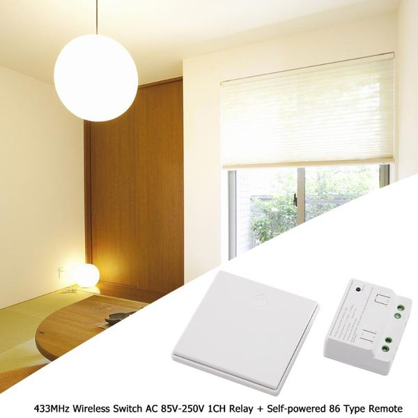 

smart home control ac85-250v wireless switches 433mhz 1ch relay self-powered 86 types remote for household bedroom ornaments