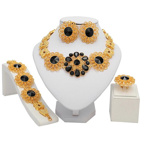 

earrings & necklace zuodi exquisite dubai gold colorful jewelry set wholesale nigerian woman wedding bijoux fashion african bridal, Silver