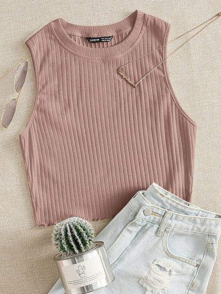 

rib-knit tank m3hp#, White