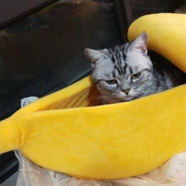 

banana shape pet dog cat bed warm portable supplies house mat durable kennel doggy puppy cushion basket s/m/l/xl beds & furniture