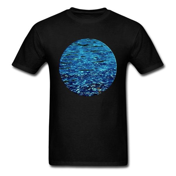 

men's t-shirts blue stones in water 3d pattern t-shirt men black t shirts short sleeve unique design birthday gifts cotton tees, White;black