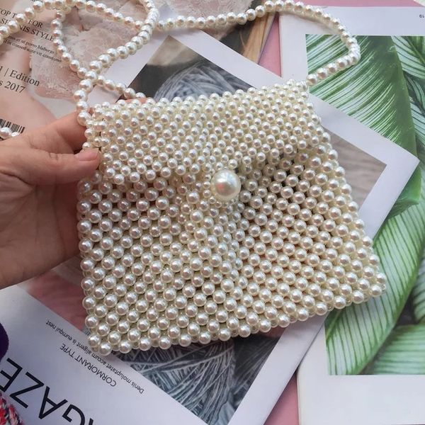 

fashion niche design exquisite wear handmade mini versatile cross pearl embroidery bag