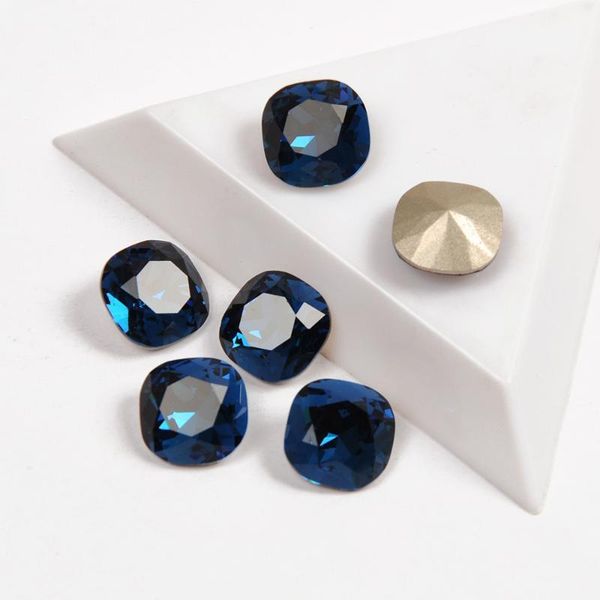 

ctpa3bl quality fancy rhinestone montana color cushion cut shape nail on rhinestones beauty glitter stones for art gem1, Silver;gold