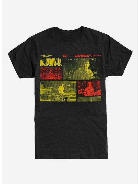 

twenty one pilots level of concern t-shirt, White;black