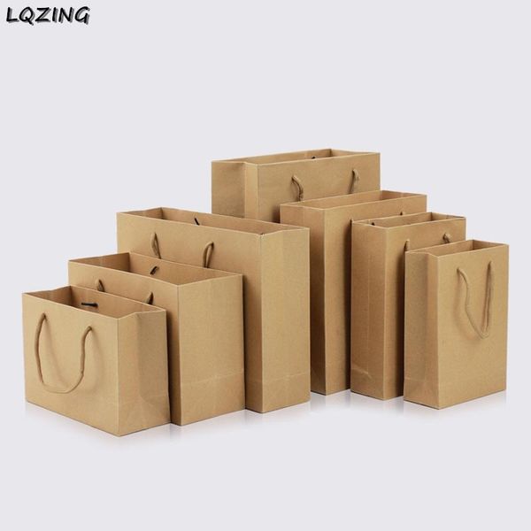 

gift wrap 10pcs thicked khaki simple paper garment bag big kraft candy with handle wedding christmas party present package