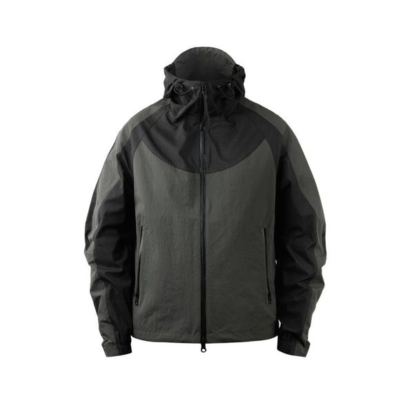 

men's jackets jacket environe shell nylon combined materials water wind resistant techwear streetwear japanese style, Black;brown