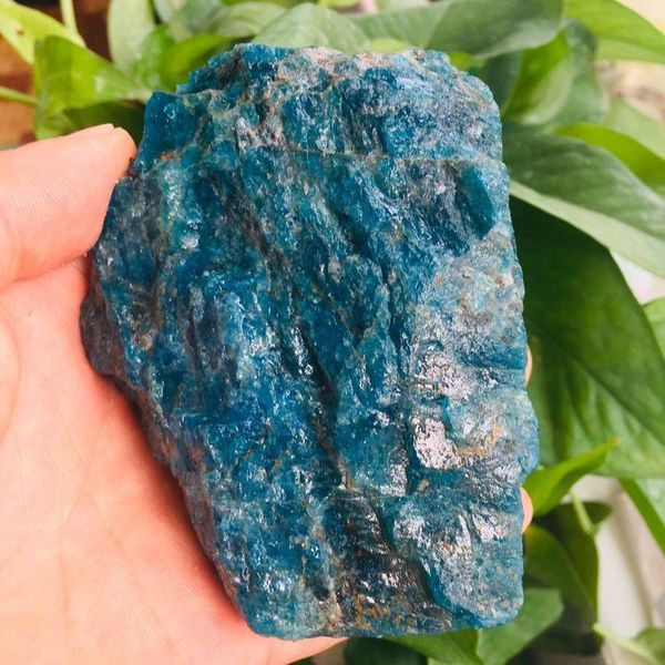 

decorative objects & figurines 1pcs natural blue apatite stone mineral specimen