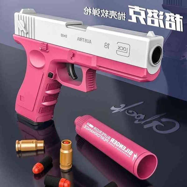 

0165glock soft bullet shell throwing children's hand small gun toy 1911 simulation model pistol firing boy training