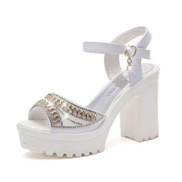 

dress shoes 13 cm super high heels bigtree platform woman pumps block women 2021 sandals plus size 41 42 43, Black