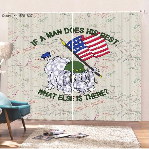 

curtain & drapes cute animal elephant 3d blackout curtains bedroom living room children home printed cartoon decoration window treatment