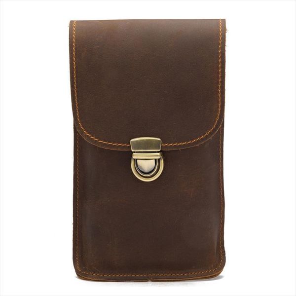 

genuine leather mens waist bags pack style male fanny phone money card purse men hook belt bag vintage heuptas