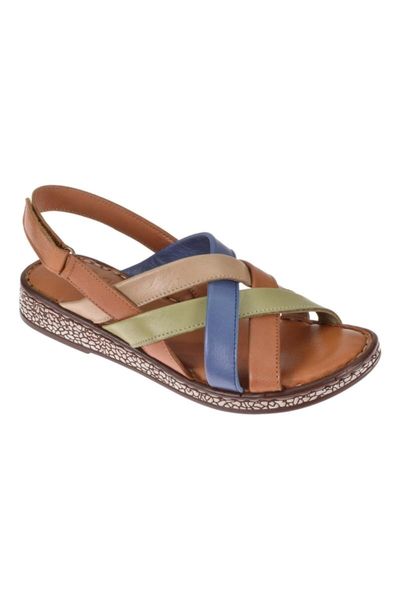 

sandals genuine leather casual women 's bee-y1002 tan, Black