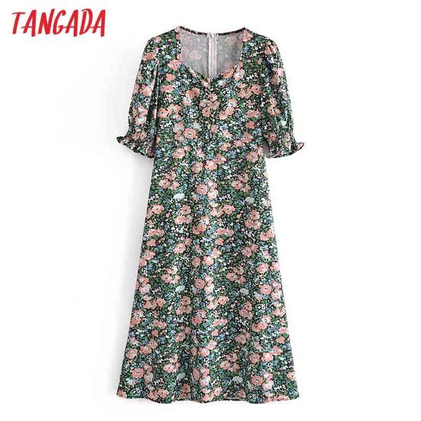 

summer women print french style work short sleeve back zipper ladies midi dress vestidos 3a152 210416, Black;gray