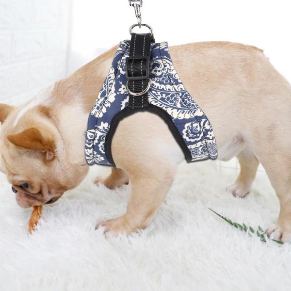 

dog collars & leashes pet vest harness chest strap pulling leash rope polyester lightweight adjustable soft breathable reflective printing f