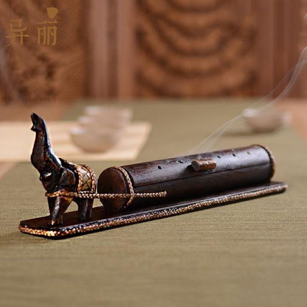 

thai wooden incense burner buddhist temple box fragrance lamps