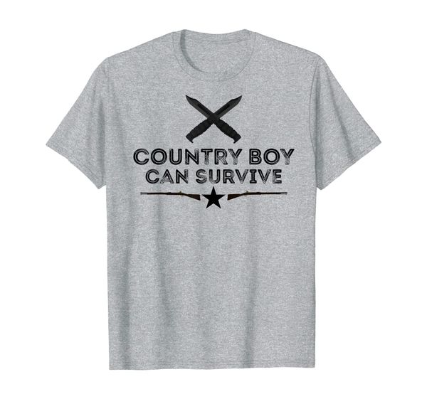 

country boy can survive preparedness t-shirt, White;black