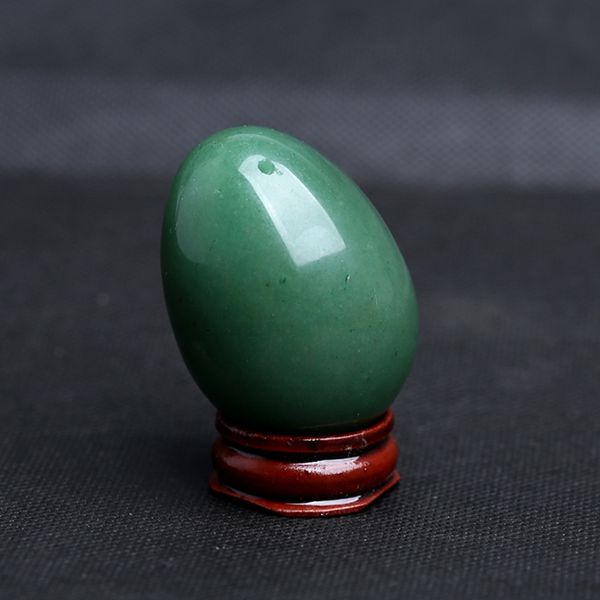 Uova di cristallo di avventurina verde con corda Yoni Egg Massaggio palla massaggiatore palla per esercizio palla strumento di massaggio sanitario