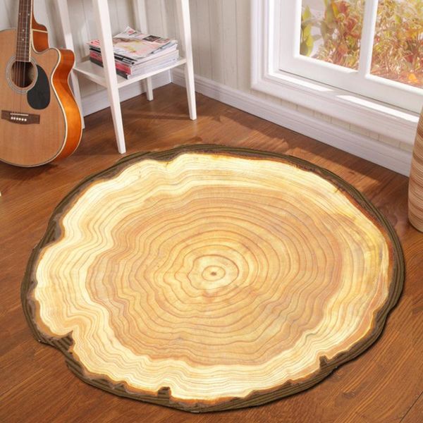 

carpets annual ring printing round carpet 3d wood grain personality mat nordic bedroom coffee table living room decorative
