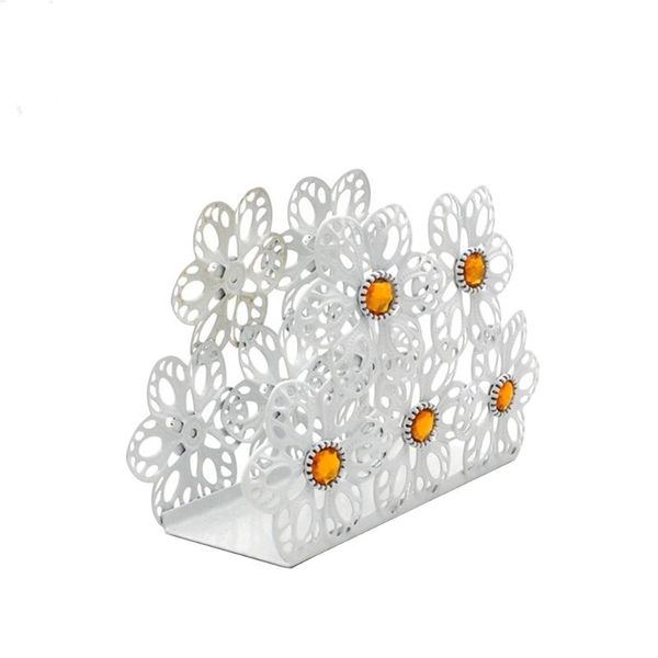 

flower modern napkin holder stainless steel paper towel cut-out tissue stand boxes & napkins