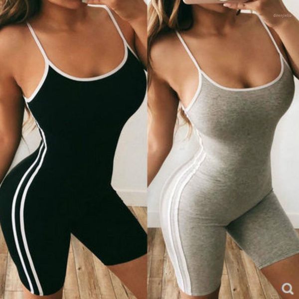 

women's sports yoga jumpsuit tank sleeveless workout gym fitness leggings pants athletic clothes ativewear -81, White;black