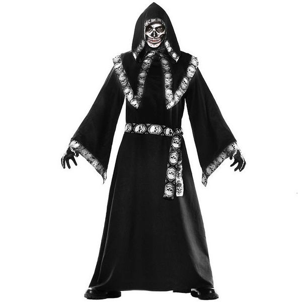 

men's halloween cape wizard costume cosplay men's role play suit, Black;red