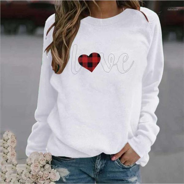 

women's loose printed casual round neck sweatshirt jacket long sleeve ladies t-shirt, White