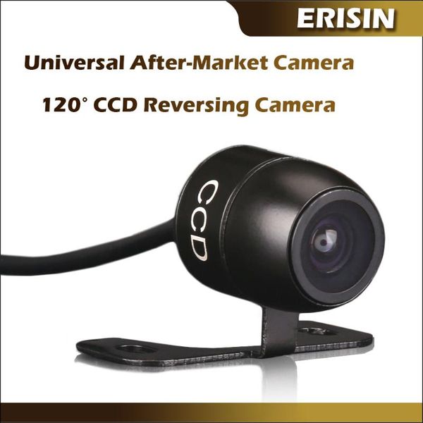 Câmeras traseiras do carro Sensores de estacionamento ERISIN ES580 HD 18mm Mini pós-mercado do mercado CCD Universal Reverter Câmera à prova d'água