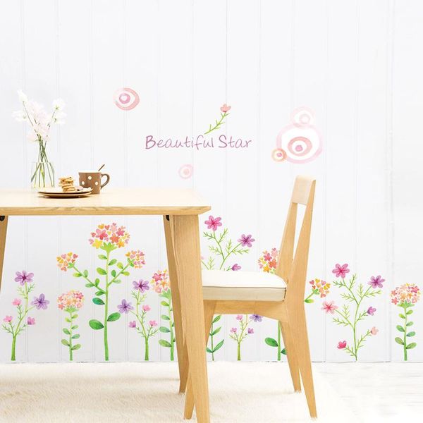 

wall stickers cartoon flower home decor pvc living room bedroom removable decal