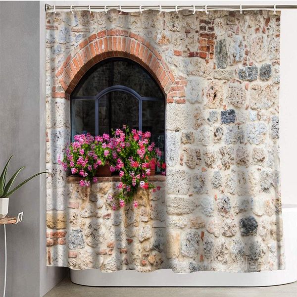 

shower curtains gothic architecture old stone house curtain bathroom accessories