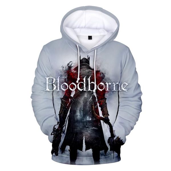

men's hoodies & sweatshirts 2021 bloodborne 3d sweatshirt men/women print game hooded pullover long sleeve harajuku autumn oversized, Black