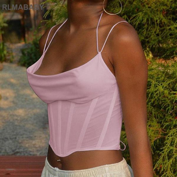 

women's tanks & camis corset spaghetti strap cropped camisole fashion v neck sleeveless backless bandage bow women casual girl tank, White