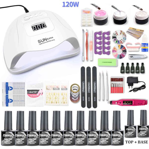 

nail dryers set for manicure kit gel polish .kit 120/54w uv led lamp with drill machine art tools dkib