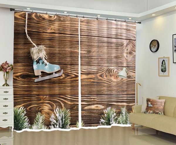 

curtain & drapes babson christmas 3d digital printing diy po shading personality