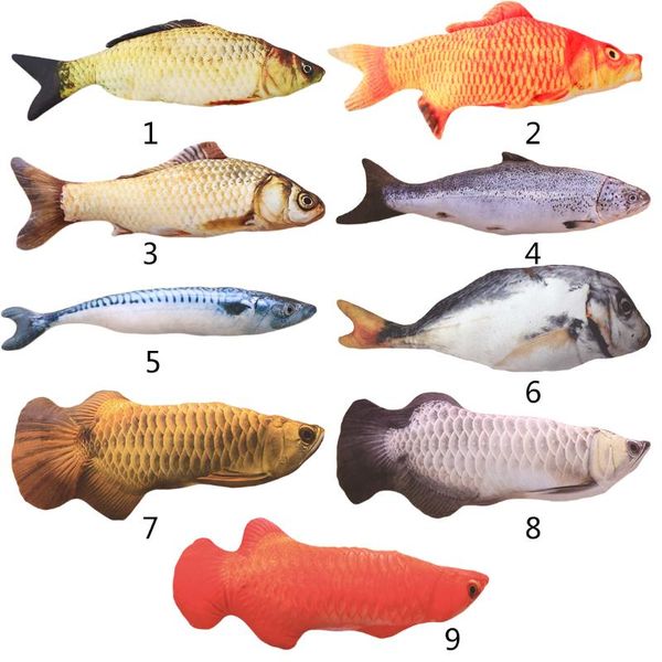 

cat toys plush creative 3d carp fish shape toy gift cute simulation playing for pet gifts catnip stuffed pillow