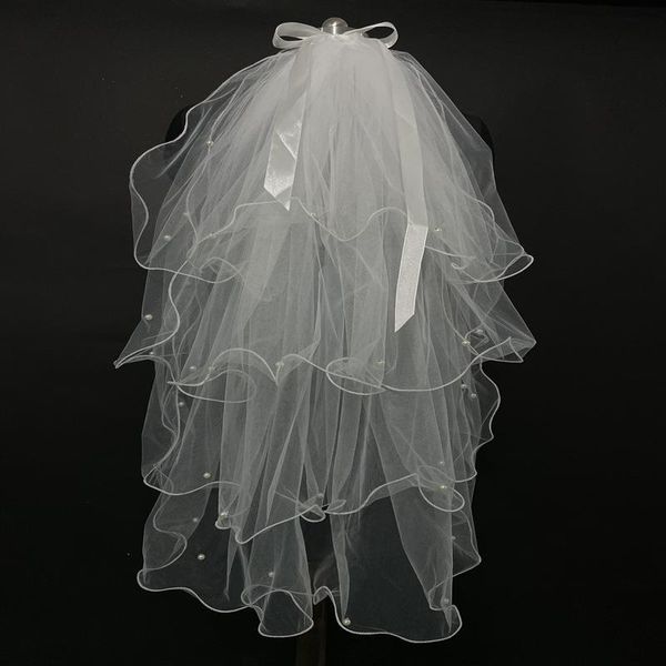

headpieces simple short tulle, white bridal veil, wedding accessories, Silver
